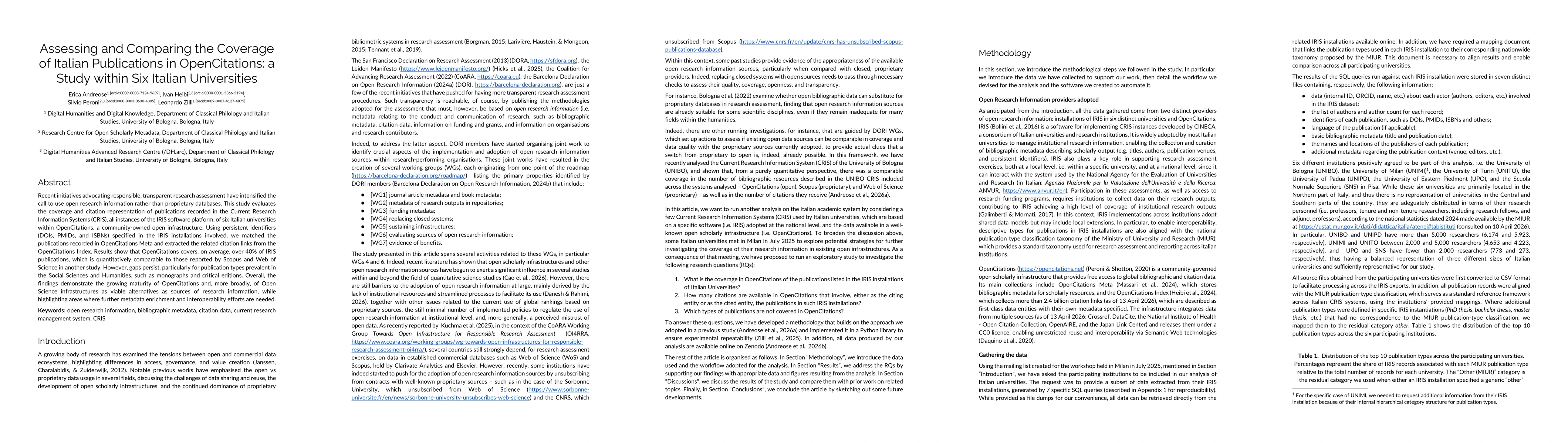 Thumbnail for Assessing and Comparing the Coverage of Publications of Italian Universities in OpenCitations