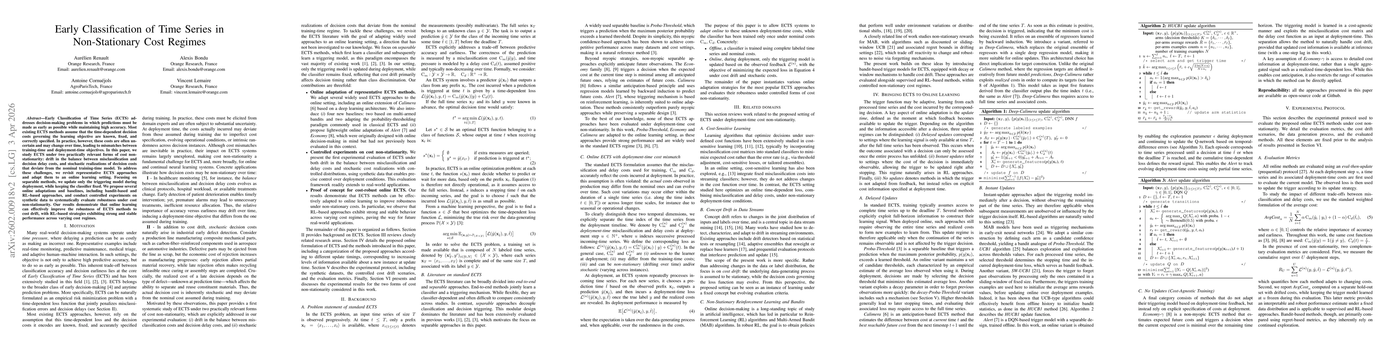 Thumbnail for Early Classification of Time Series in Non-Stationary Cost Regimes