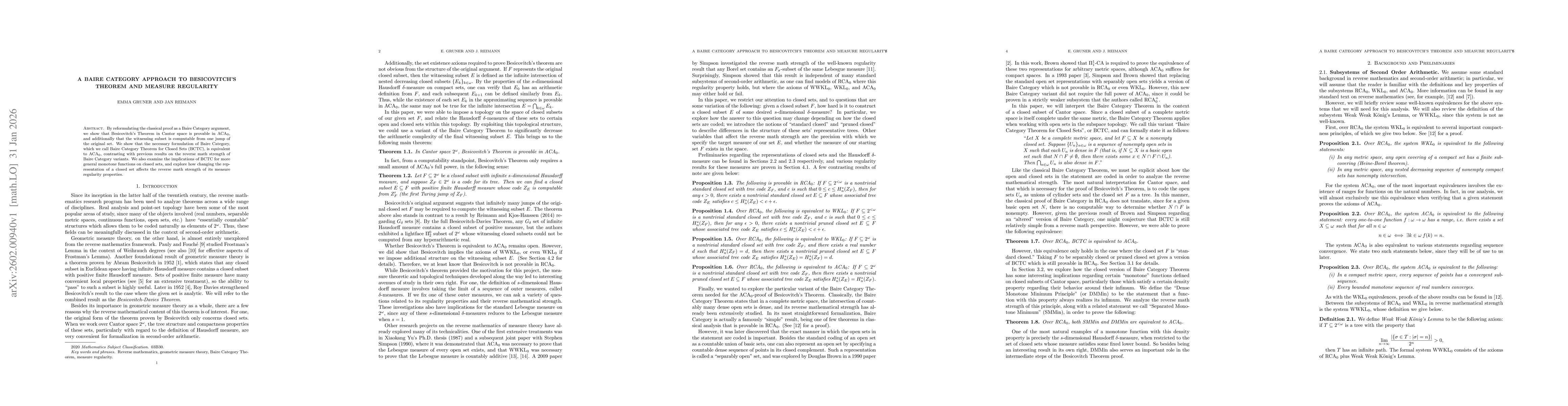 Thumbnail for A Baire Category Approach to Besicovitch's Theorem and Measure Regularity