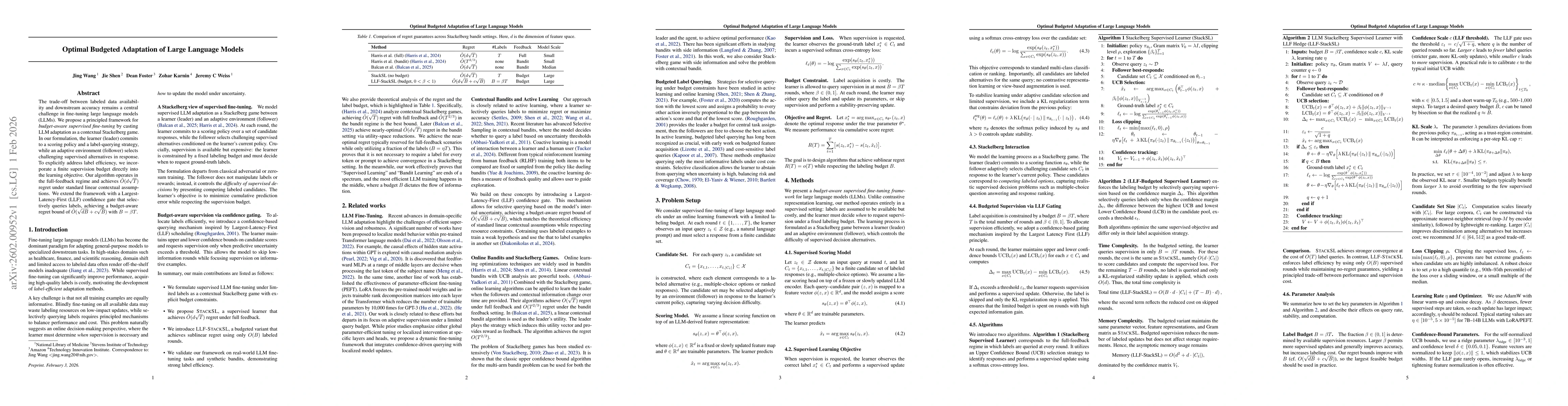 Thumbnail for Optimal Budgeted Adaptation of Large Language Models