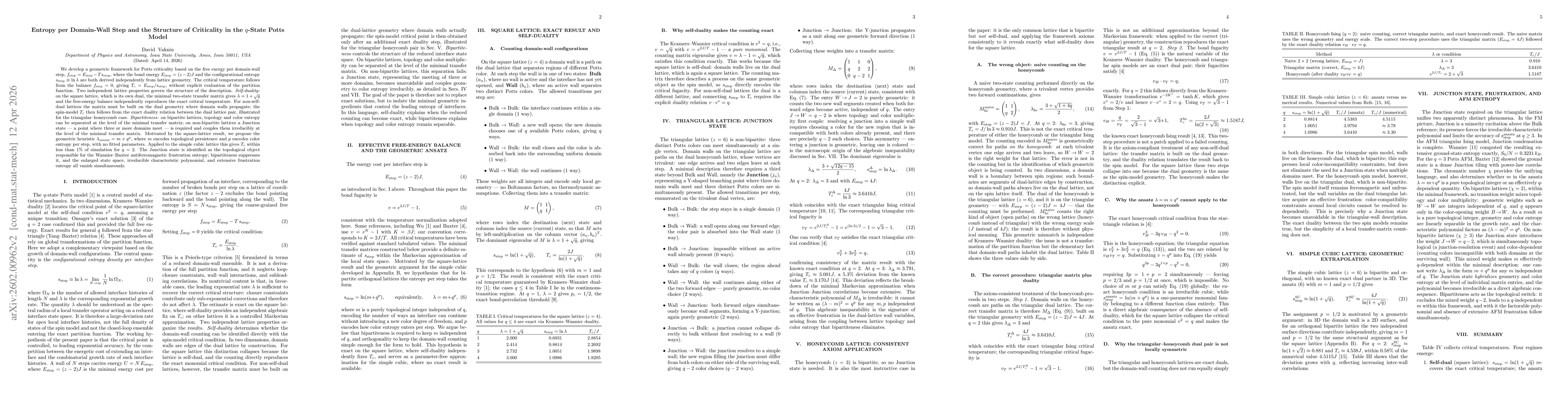 Thumbnail for Critical Temperatures from Domain-Wall Microstate Counting: A Topological Solution for the Potts Universality Class