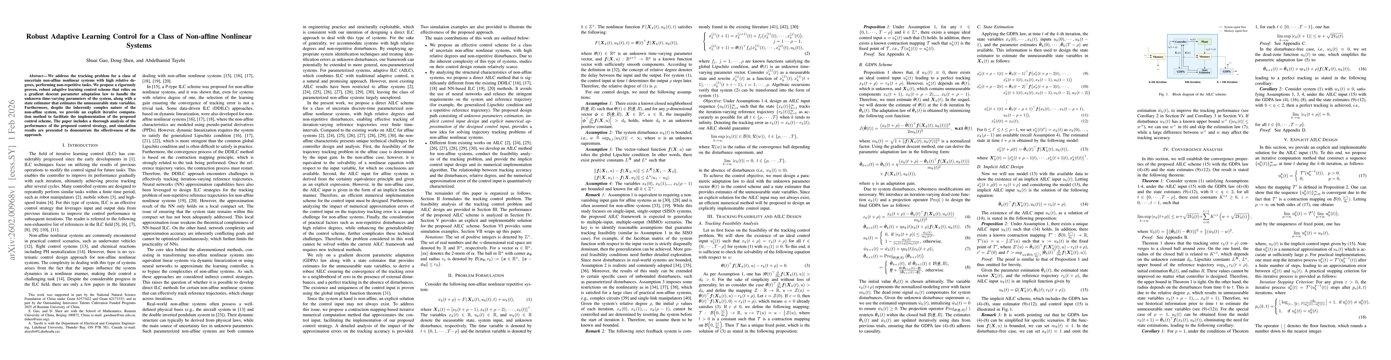 Thumbnail for Robust Adaptive Learning Control for a Class of Non-affine Nonlinear Systems