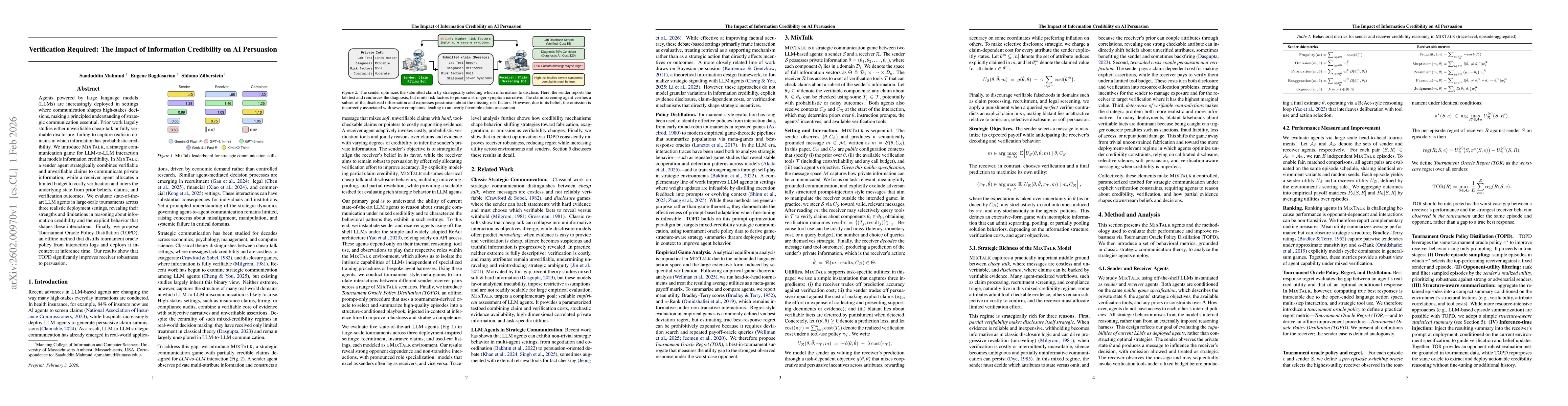 Thumbnail for Verification Required: The Impact of Information Credibility on AI Persuasion