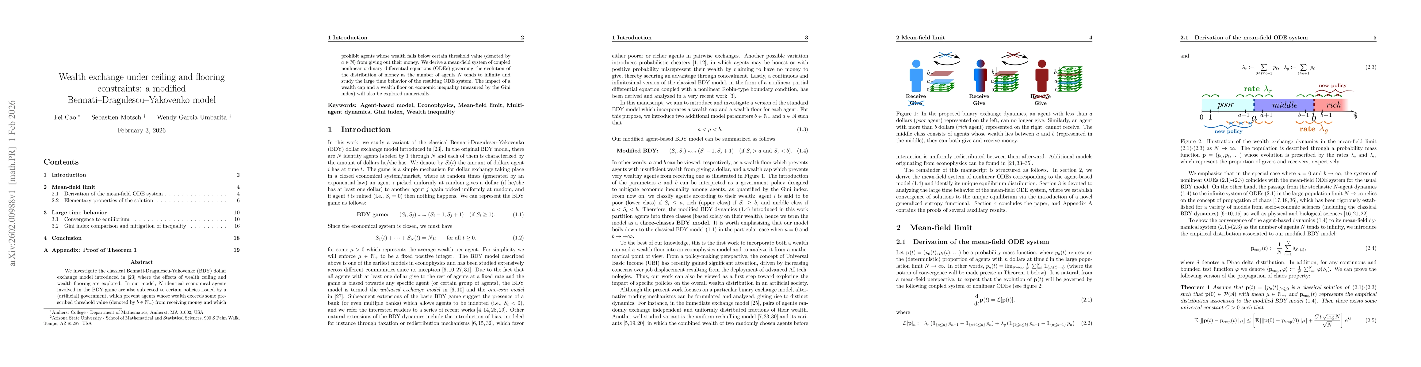 Thumbnail for Wealth exchange under ceiling and flooring constraints: a modified Bennati-Dragulescu-Yakovenko model