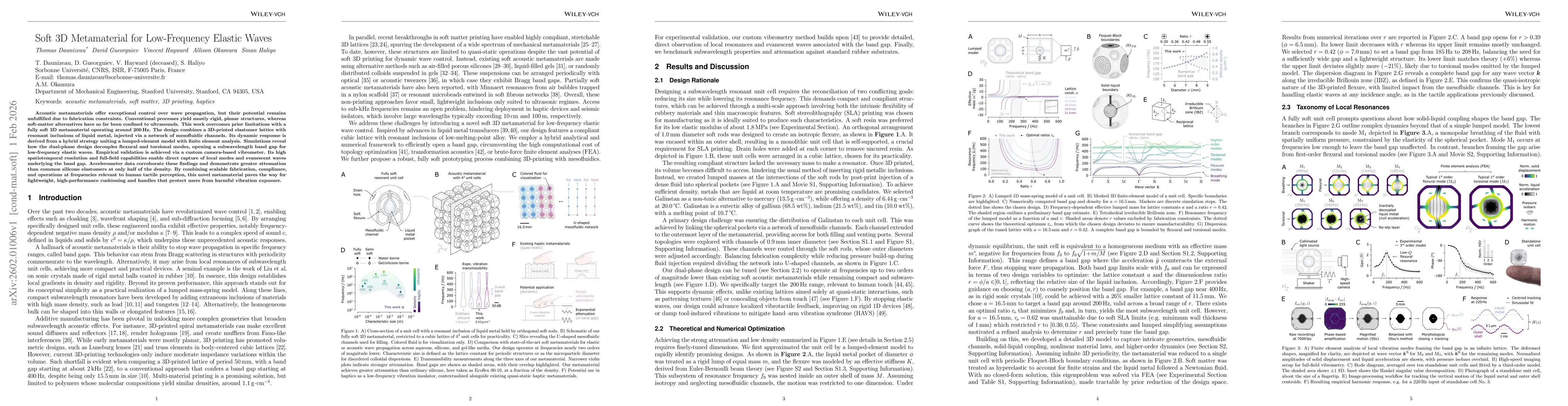 Thumbnail for Soft 3D Metamaterial for Low-Frequency Elastic Waves