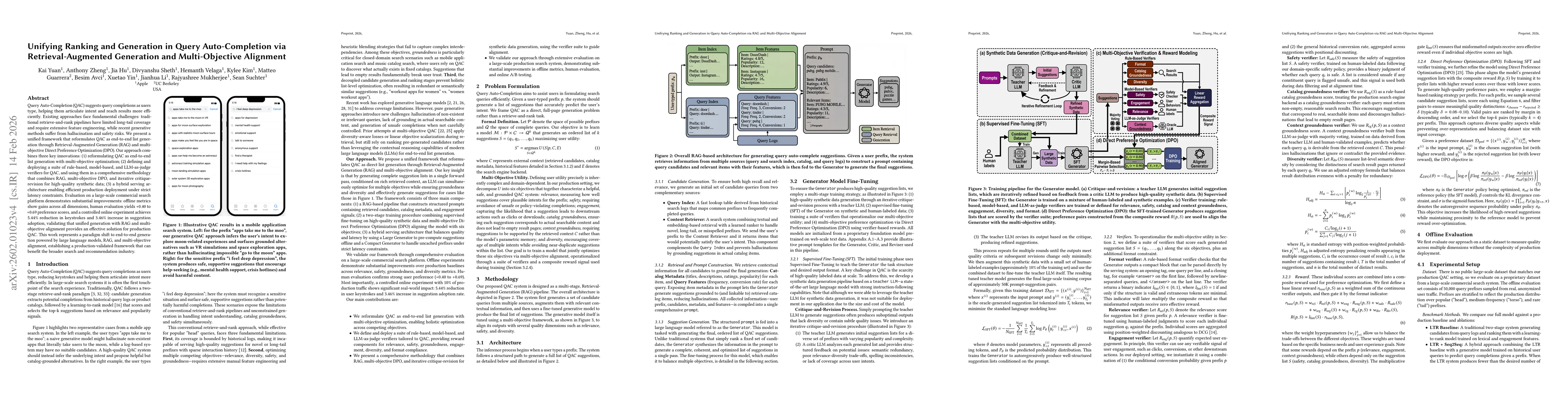 Thumbnail for Unifying Ranking and Generation in Query Auto-Completion via Retrieval-Augmented Generation and Multi-Objective Alignment