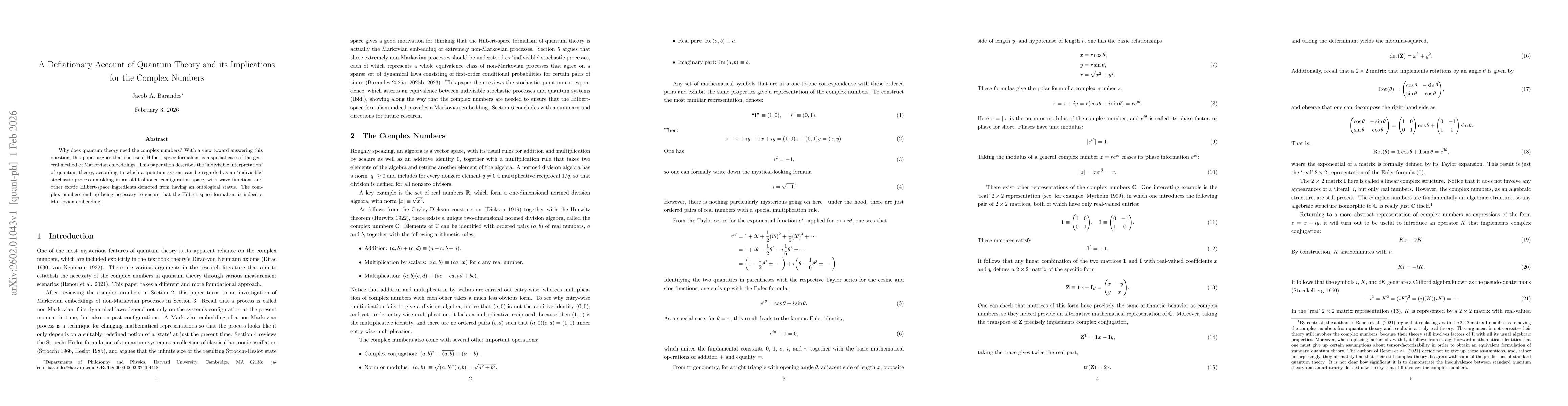 Thumbnail for A Deflationary Account of Quantum Theory and its Implications for the Complex Numbers