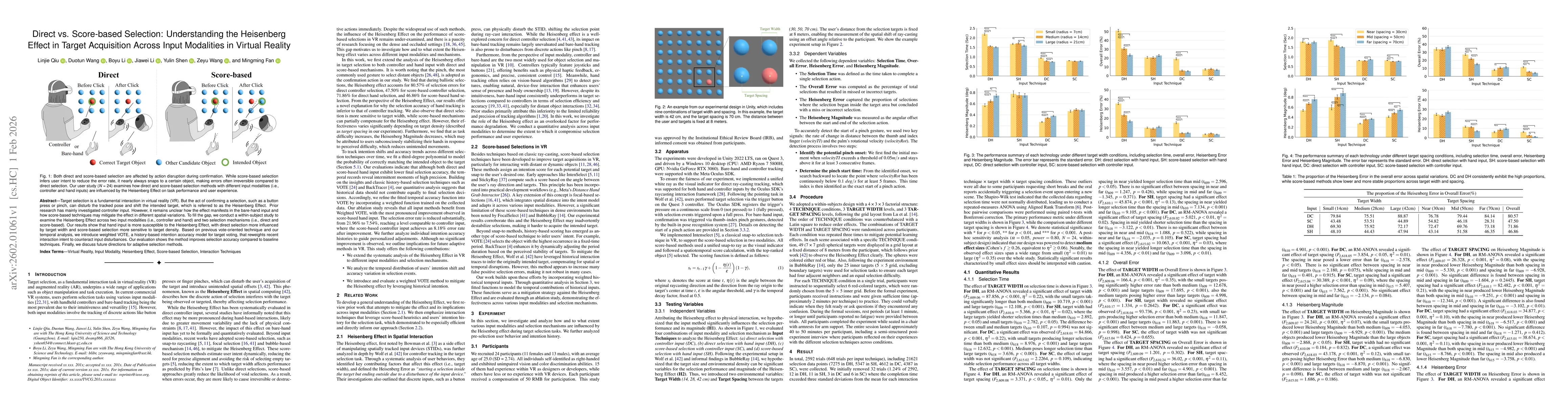 Thumbnail for Direct vs. Score-based Selection: Understanding the Heisenberg Effect in Target Acquisition Across Input Modalities in Virtual Reality