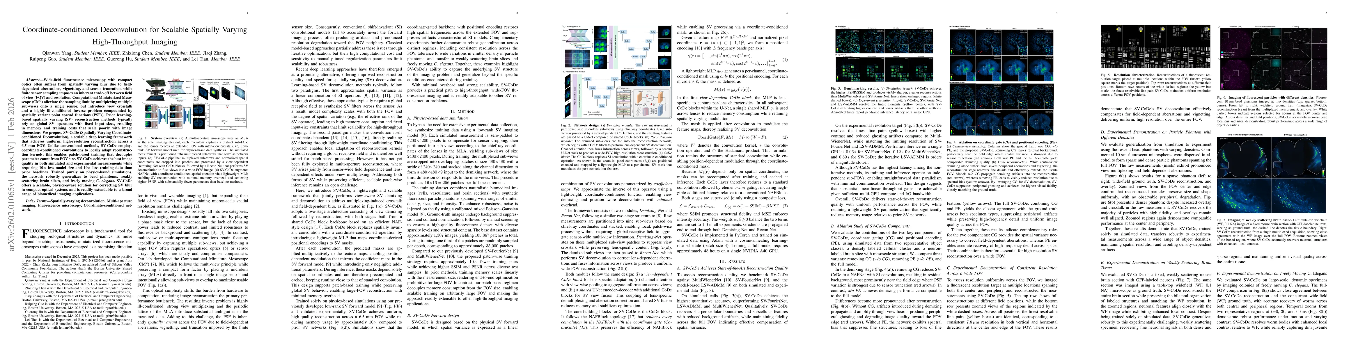 Thumbnail for Coordinate-conditioned Deconvolution for Scalable Spatially Varying High-Throughput Imaging