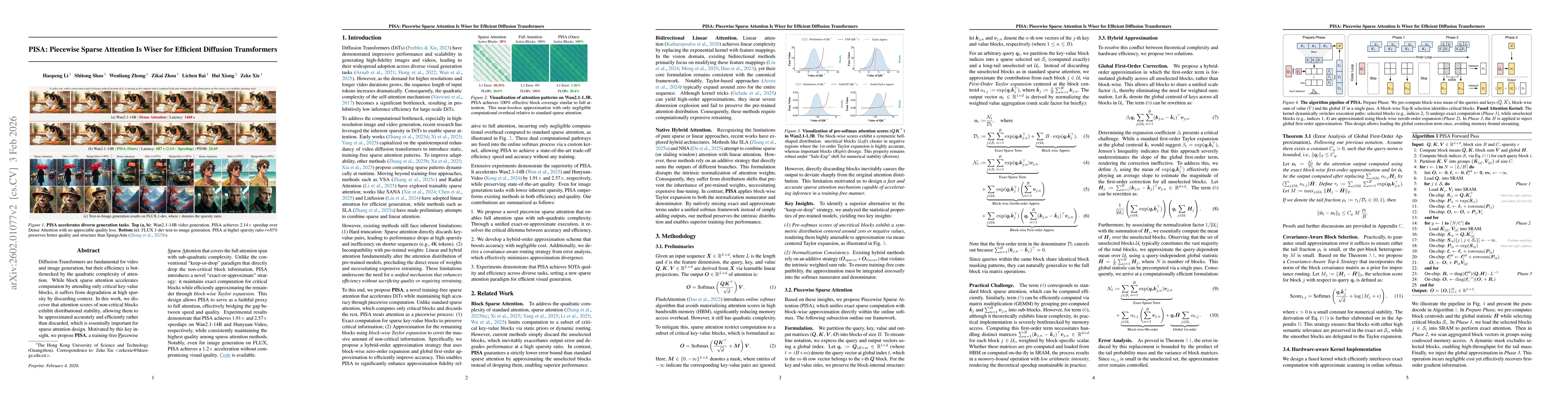 Thumbnail for PISA: Piecewise Sparse Attention Is Wiser for Efficient Diffusion Transformers