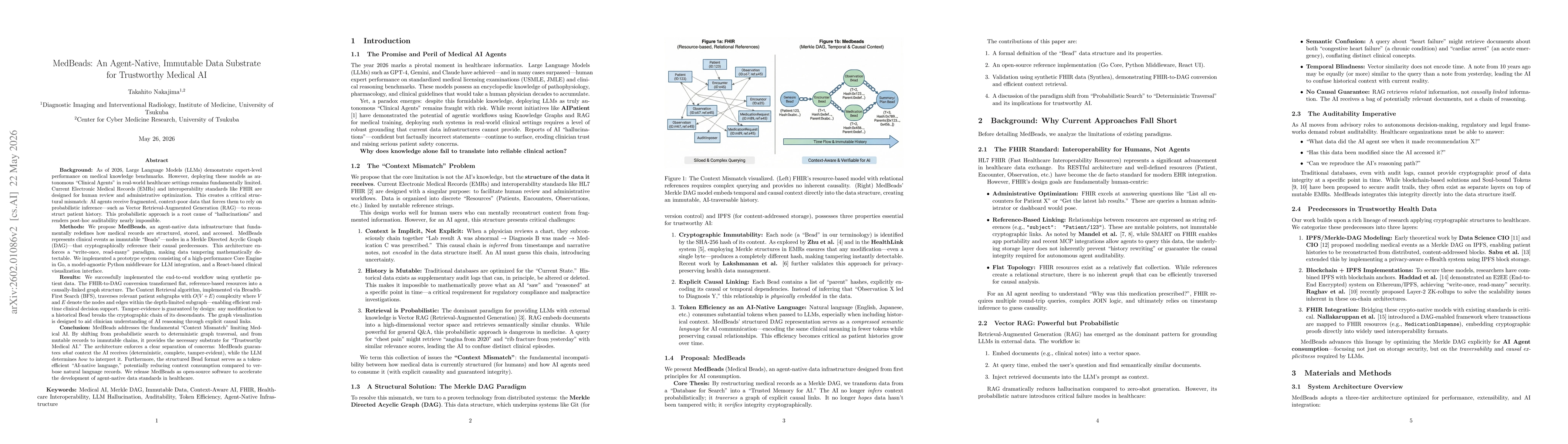 Thumbnail for MedBeads: An Agent-Native, Immutable Data Substrate for Trustworthy Medical AI