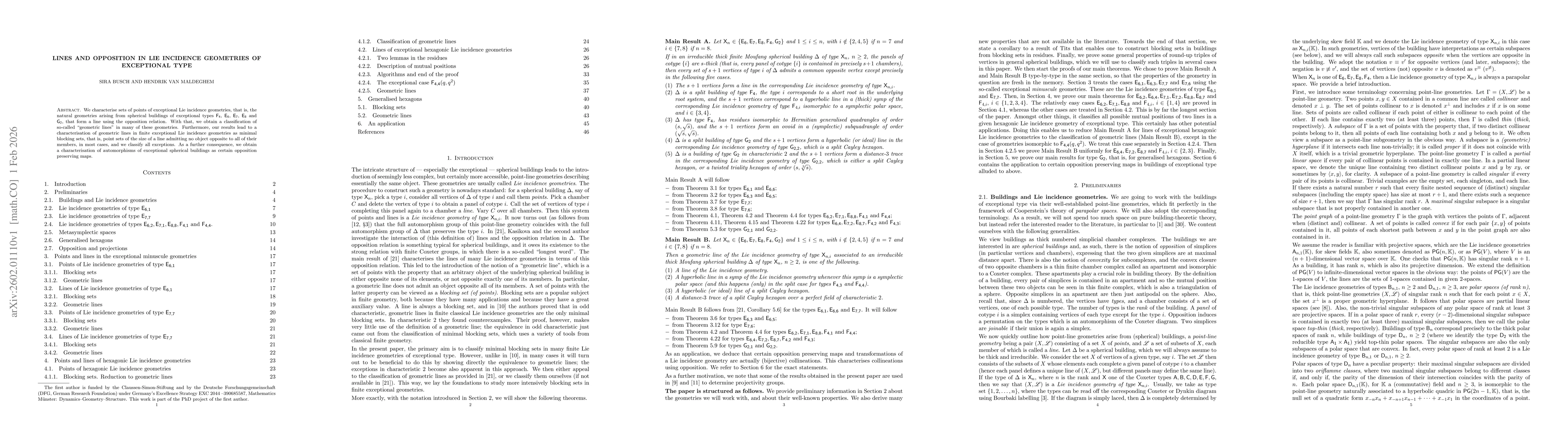 Thumbnail for Lines and opposition in Lie incidence geometries of exceptional type