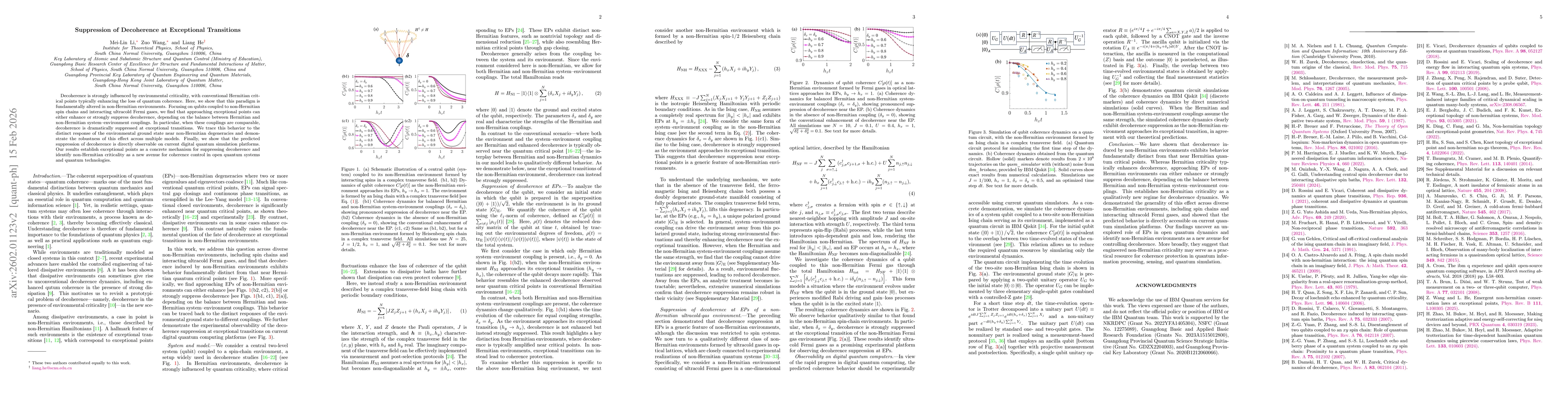Thumbnail for Suppression of Decoherence at Exceptional Transitions