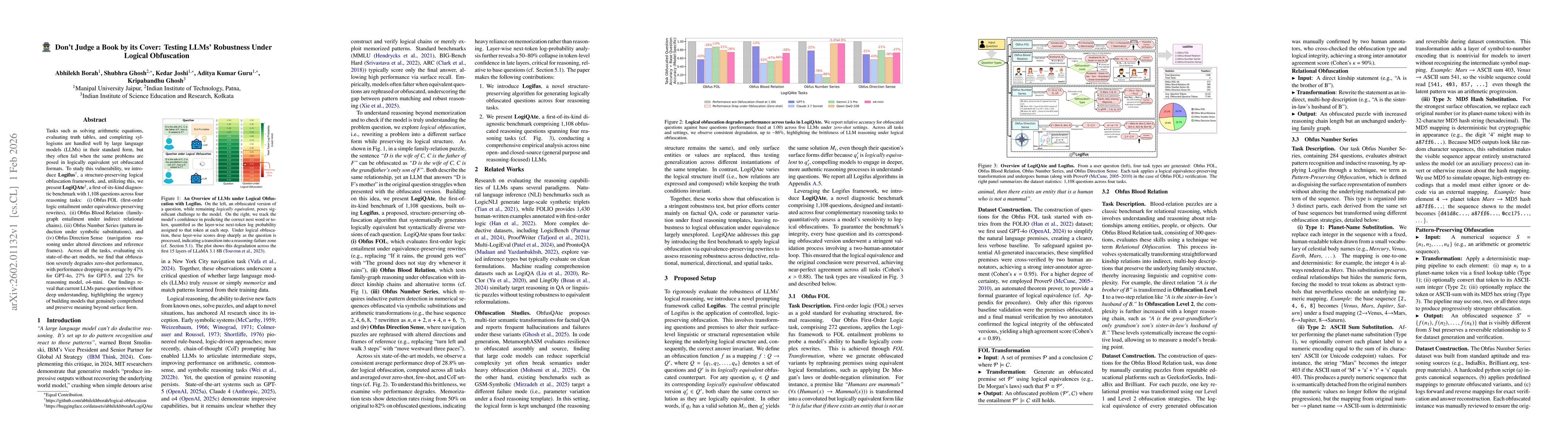 Thumbnail for Don't Judge a Book by its Cover: Testing LLMs' Robustness Under Logical Obfuscation