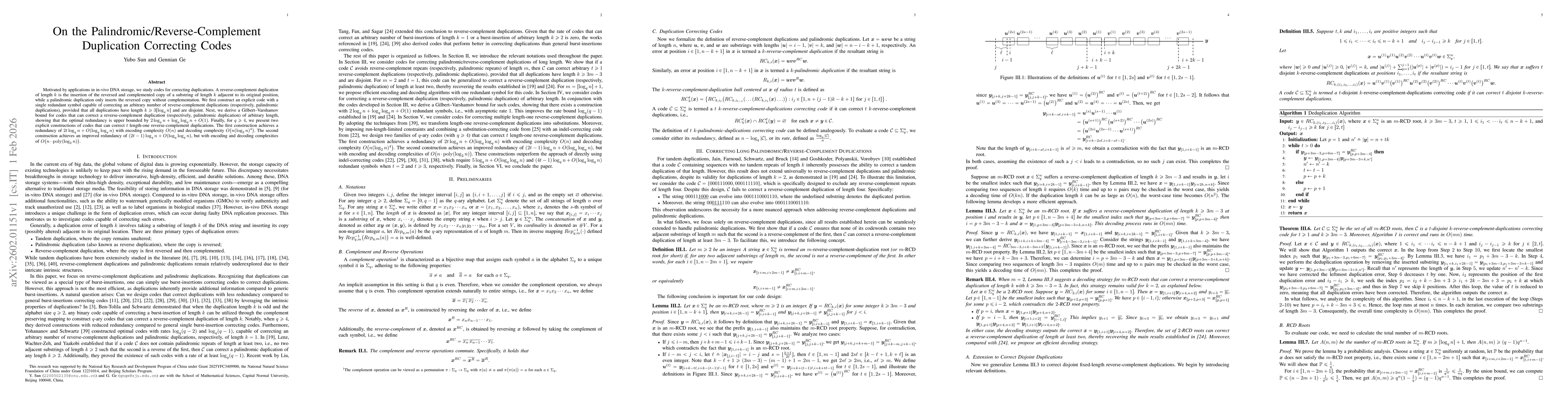 Thumbnail for On the Palindromic/Reverse-Complement Duplication Correcting Codes