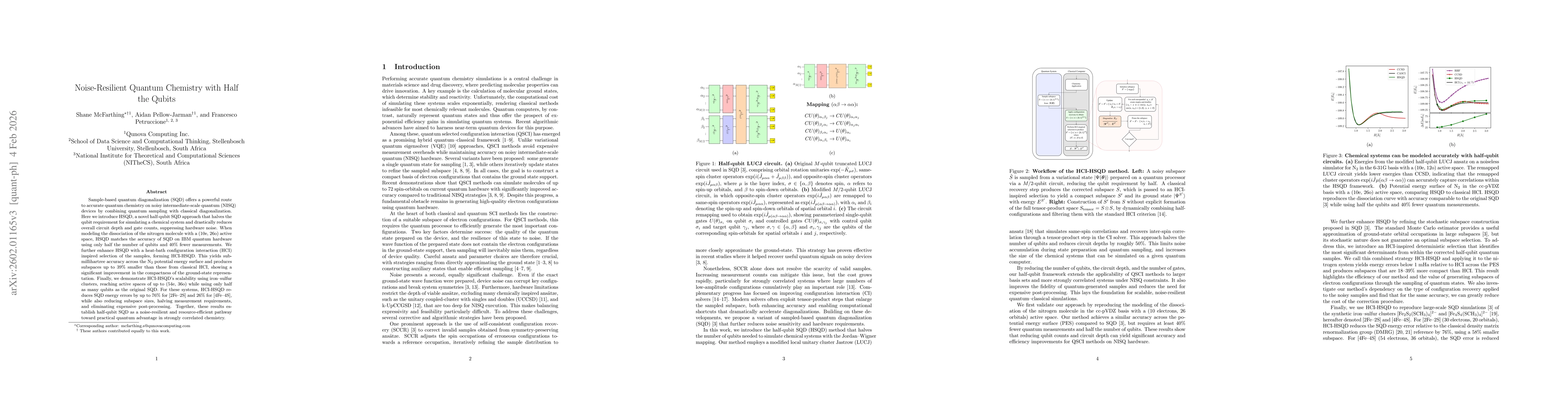 Thumbnail for Noise-Resilient Quantum Chemistry with Half the Qubits