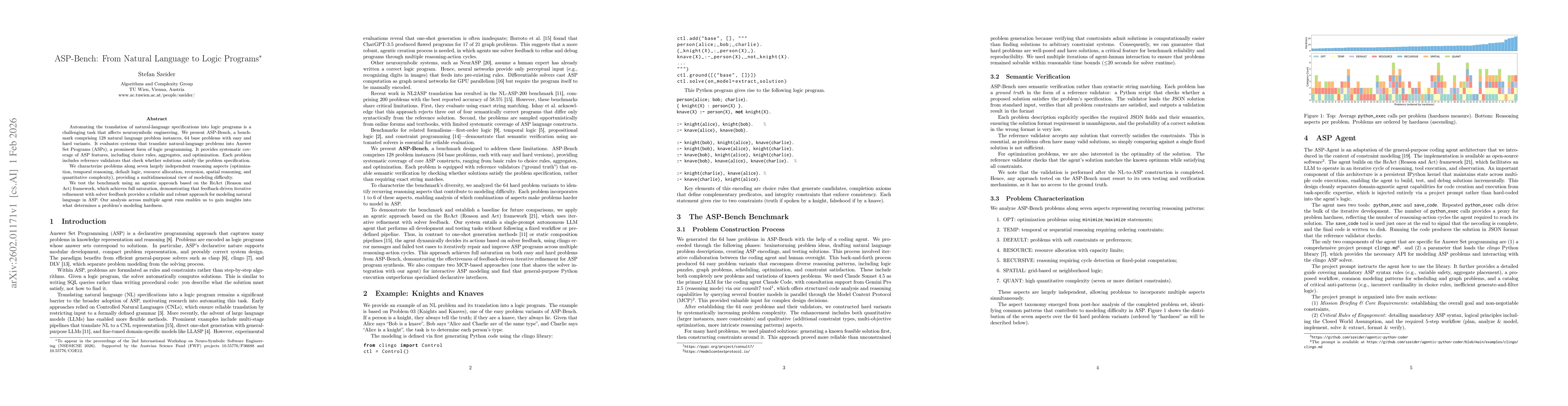 Thumbnail for ASP-Bench: From Natural Language to Logic Programs