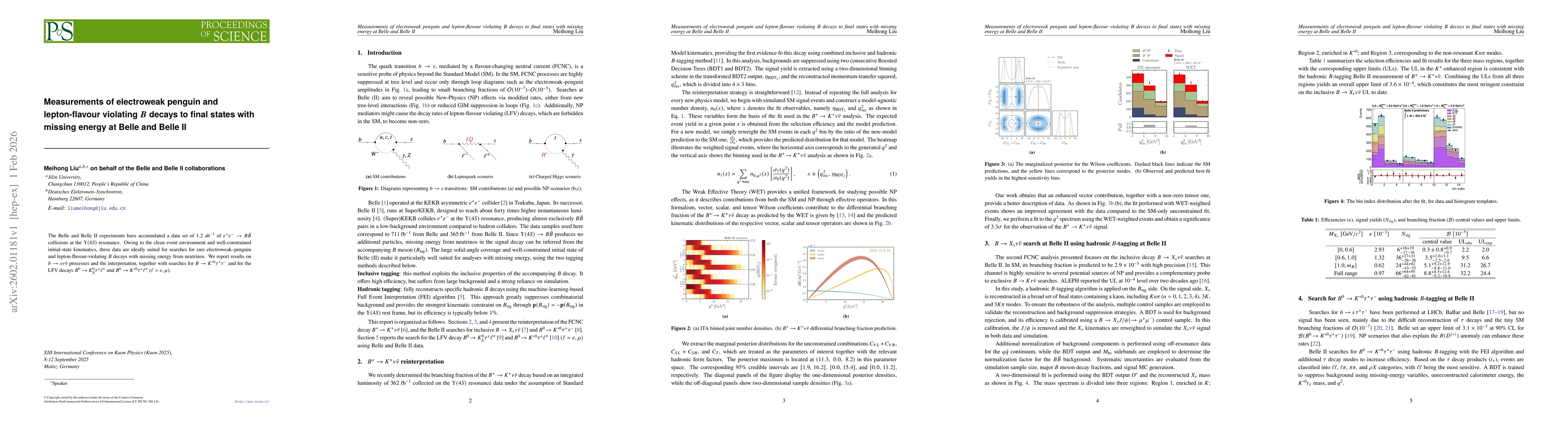 Thumbnail for Measurements of electroweak penguin and lepton-flavour violating $B$ decays to final states with missing energy at Belle and Belle~II