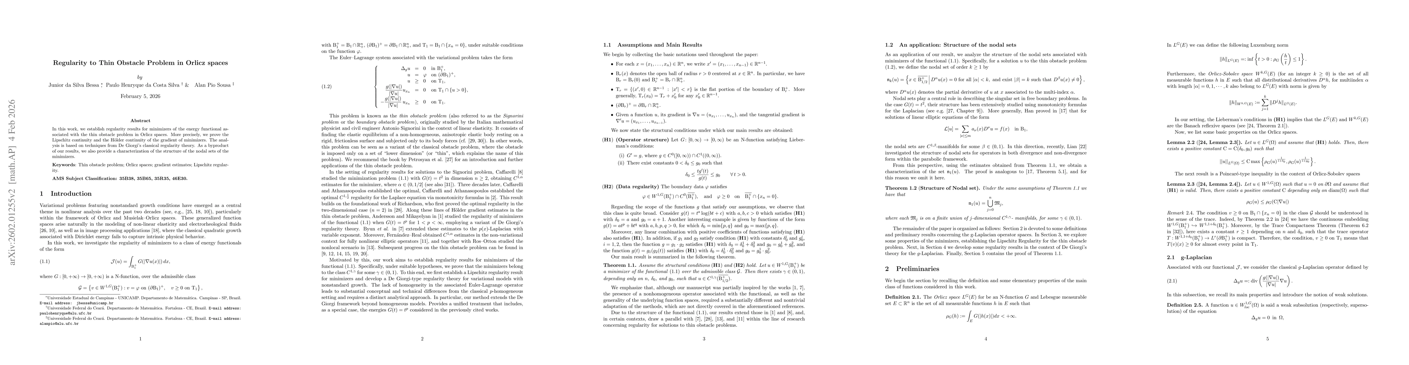 Thumbnail for Regularity to Thin Obstacle Problem in Orlicz spaces