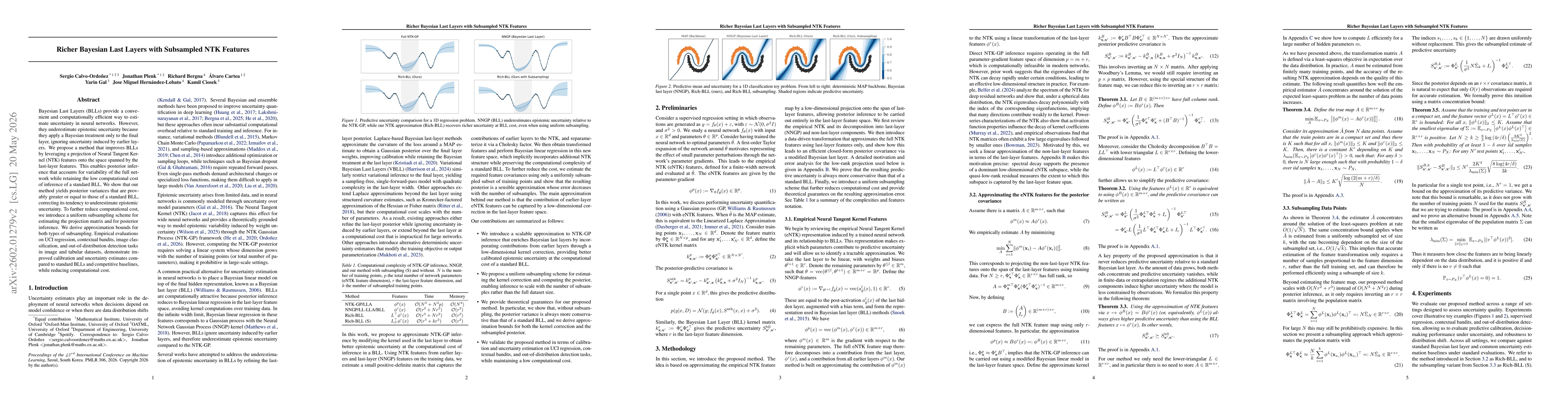 Thumbnail for Richer Bayesian Last Layers with Subsampled NTK Features