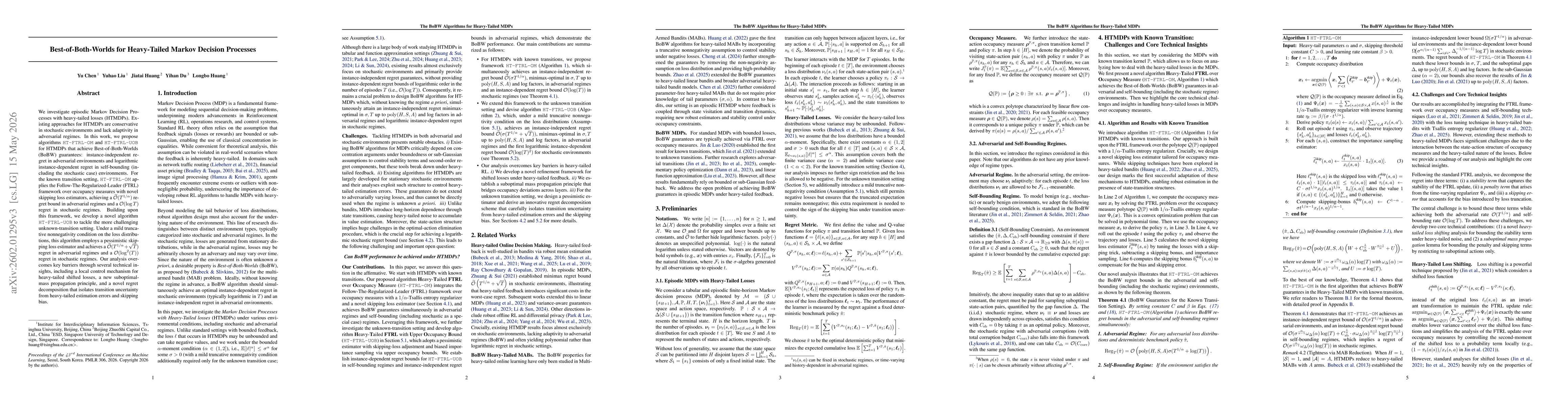 Thumbnail for Best-of-Both-Worlds for Heavy-Tailed Markov Decision Processes
