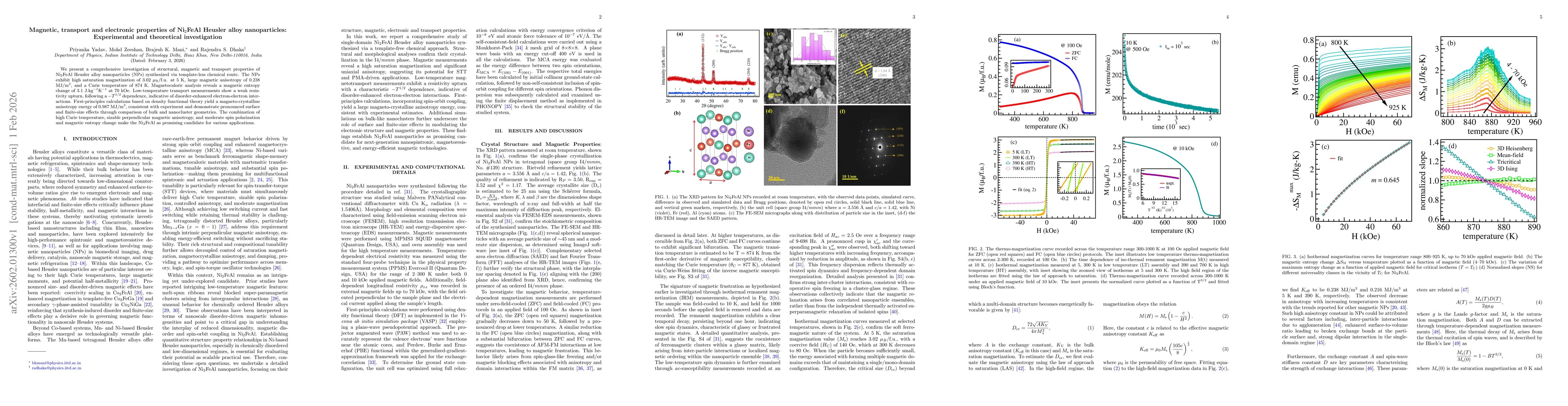 Thumbnail for Magnetic, transport and electronic properties of Ni$_2$FeAl Heusler alloy nanoparticles: Experimental and theoretical investigation