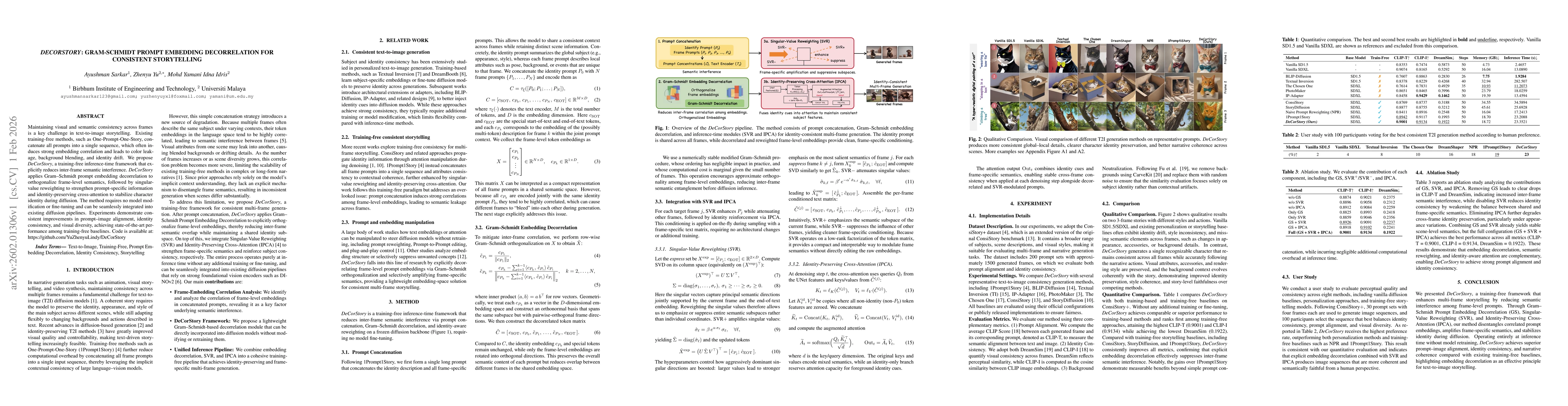 Thumbnail for DeCorStory: Gram-Schmidt Prompt Embedding Decorrelation for Consistent Storytelling