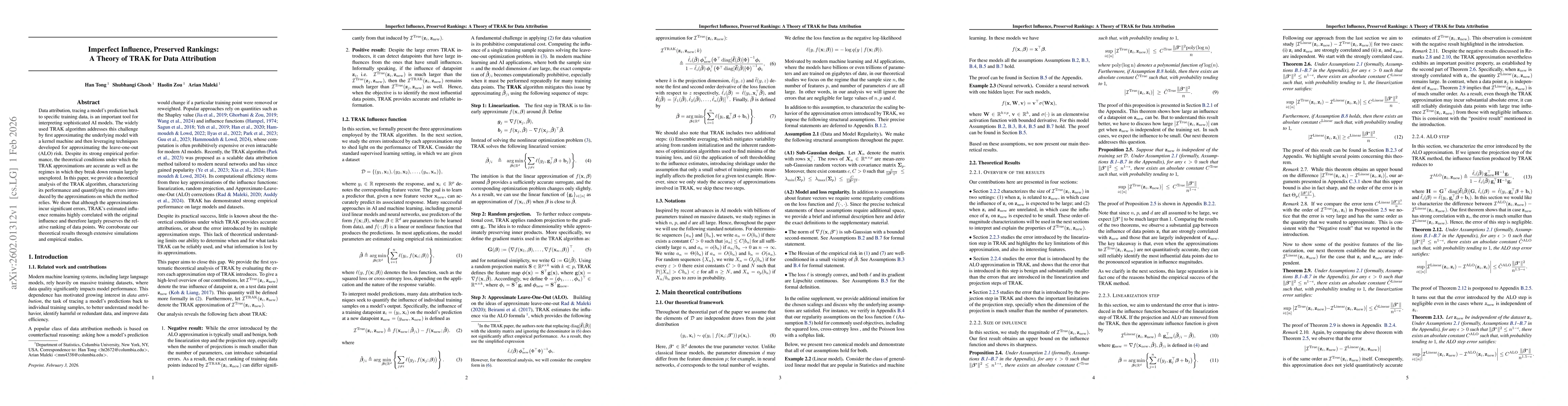 Thumbnail for Imperfect Influence, Preserved Rankings: A Theory of TRAK for Data Attribution