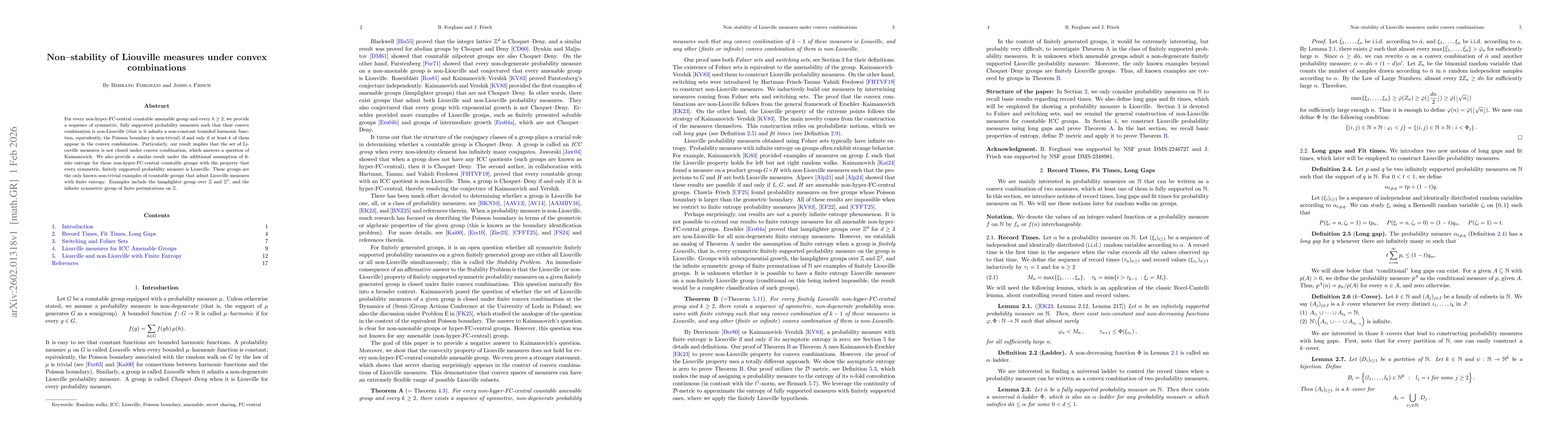 Thumbnail for Non-stability of Liouville measures under convex combinations