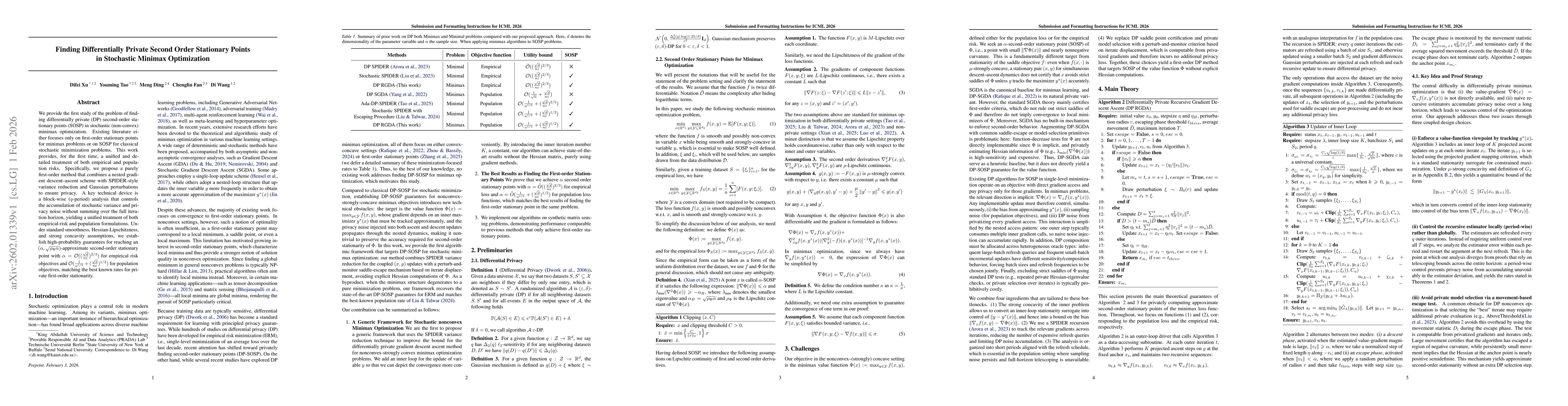 Thumbnail for Finding Differentially Private Second Order Stationary Points in Stochastic Minimax Optimization