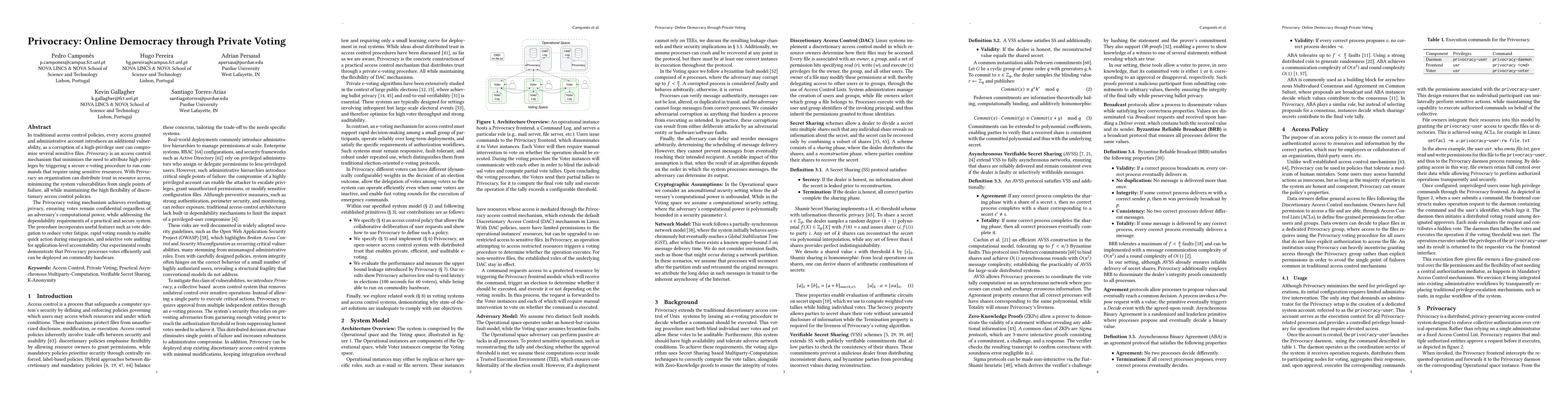 Thumbnail for Privocracy: Online Democracy through Private Voting
