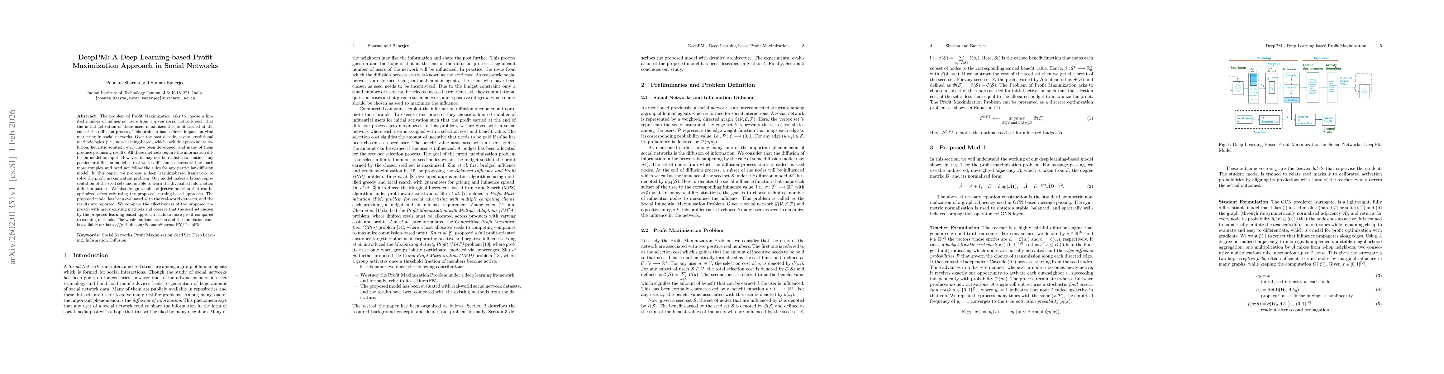 Thumbnail for DeepPM: A Deep Learning-based Profit Maximization Approach in Social Networks