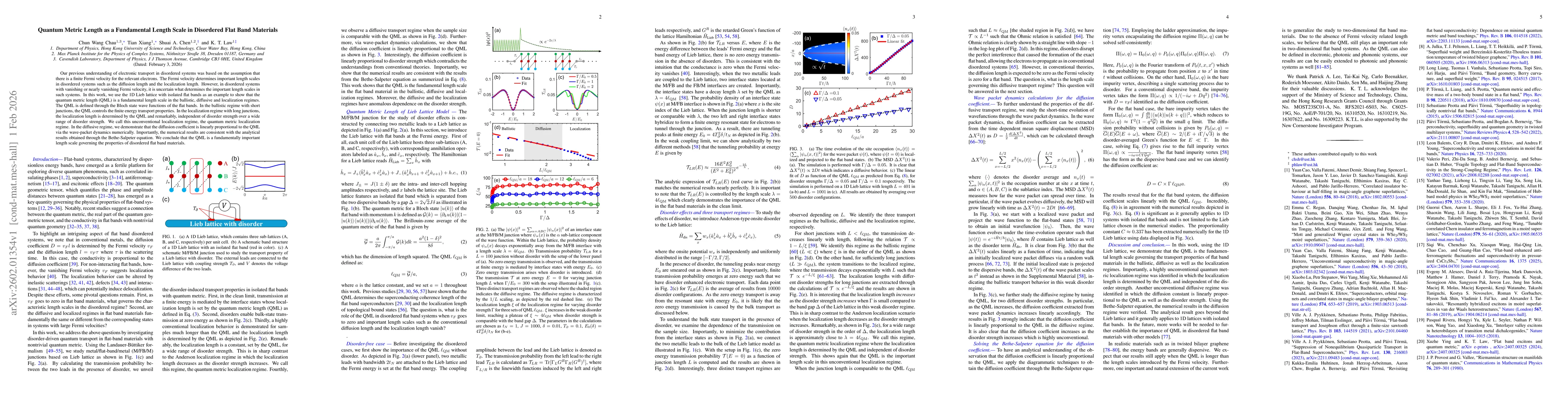 Thumbnail for Quantum Metric Length as a Fundamental Length Scale in Disordered Flat Band Materials