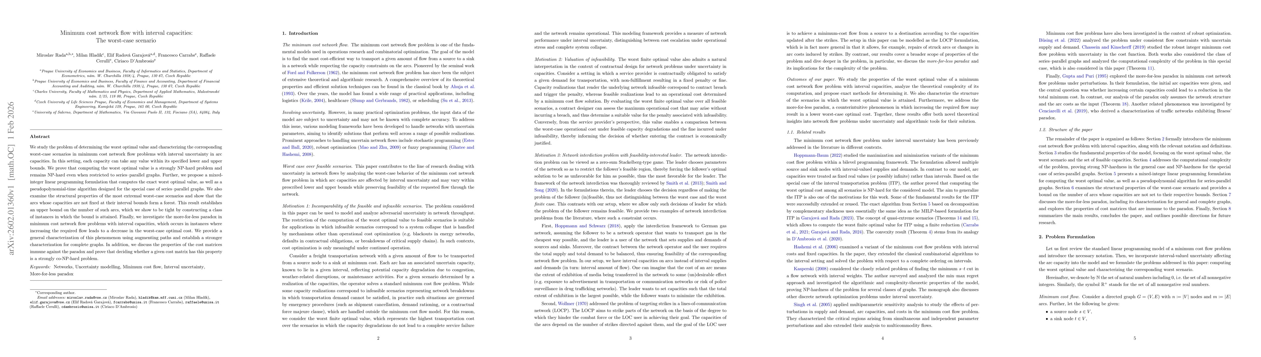 Thumbnail for Minimum cost network flow with interval capacities: The worst-case scenario