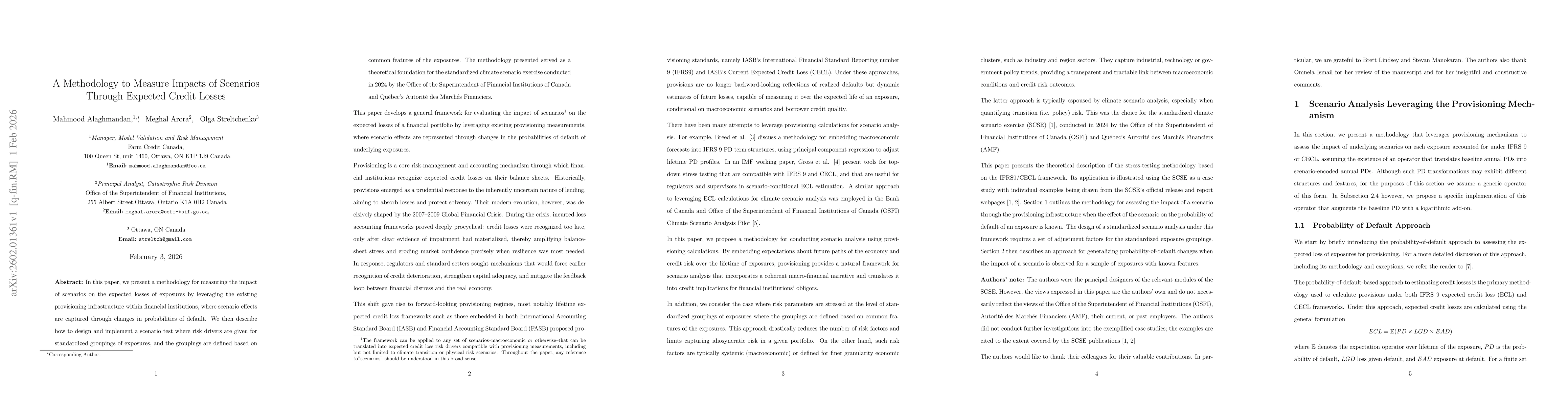Thumbnail for A Methodology to Measure Impacts of Scenarios Through Expected Credit Losses