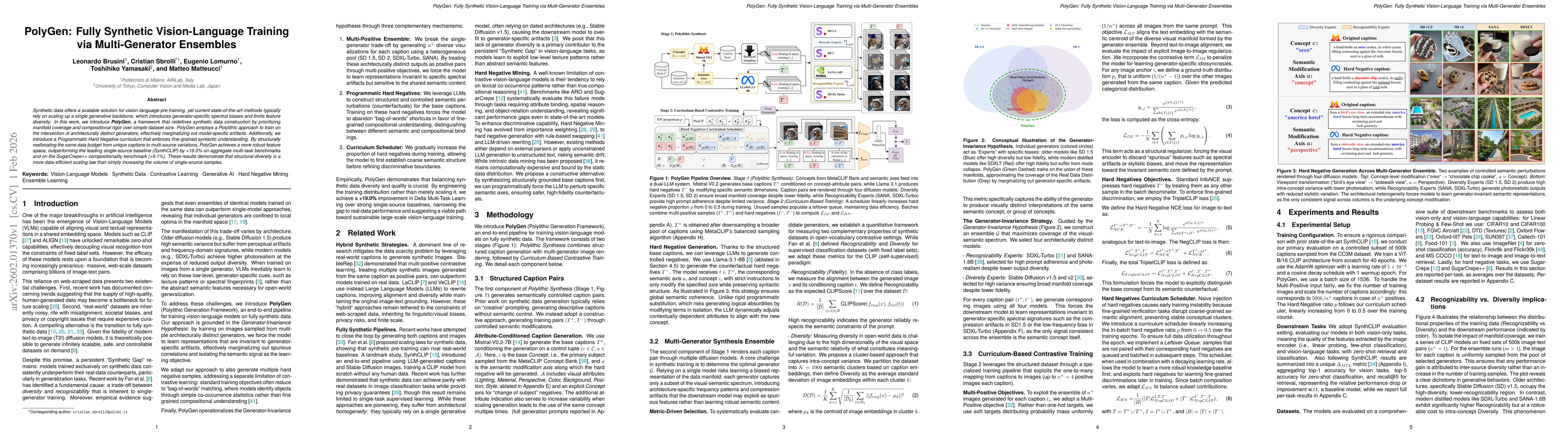 Thumbnail for PolyGen: Fully Synthetic Vision-Language Training via Multi-Generator Ensembles