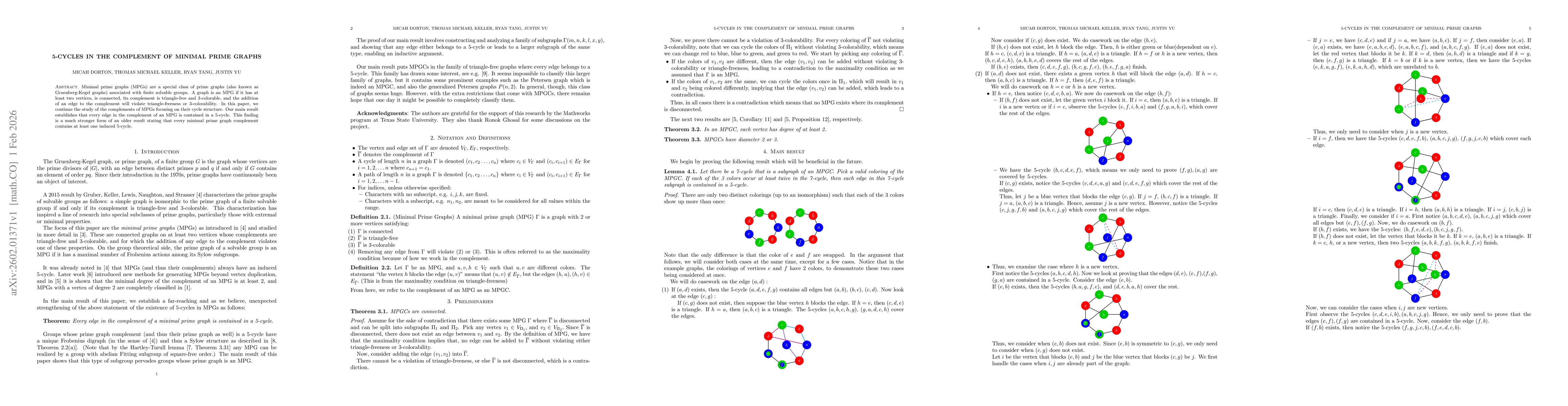 Thumbnail for 5-cycles in the complement of minimal prime graphs