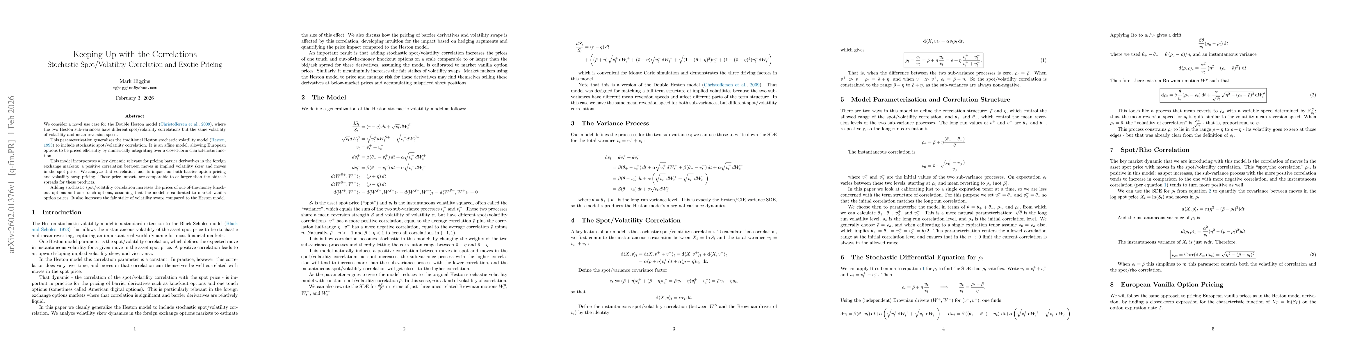 Thumbnail for Keeping Up with the Correlations: Stochastic Spot/Volatility Correlation and Exotic Pricing