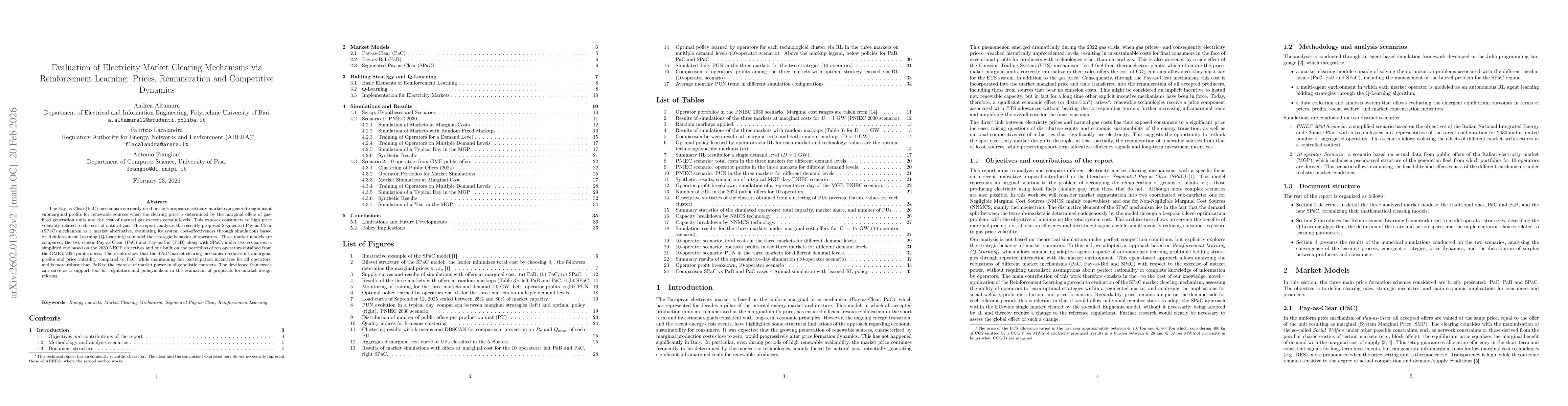 Thumbnail for Evaluation of Electricity Market Clearing Mechanisms via Reinforcement Learning: Prices, Remuneration and Competitive Dynamics
