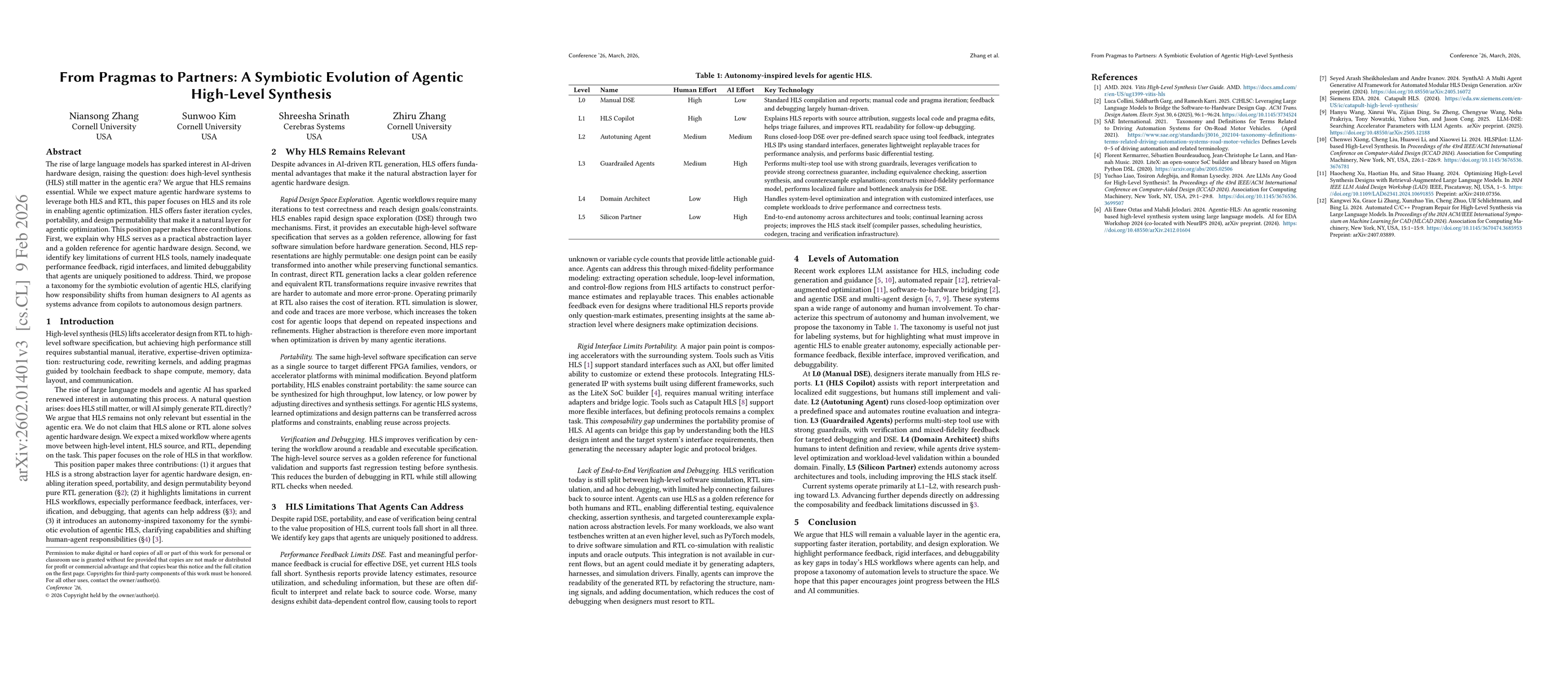 Thumbnail for From Pragmas to Partners: A Symbiotic Evolution of Agentic High-Level Synthesis