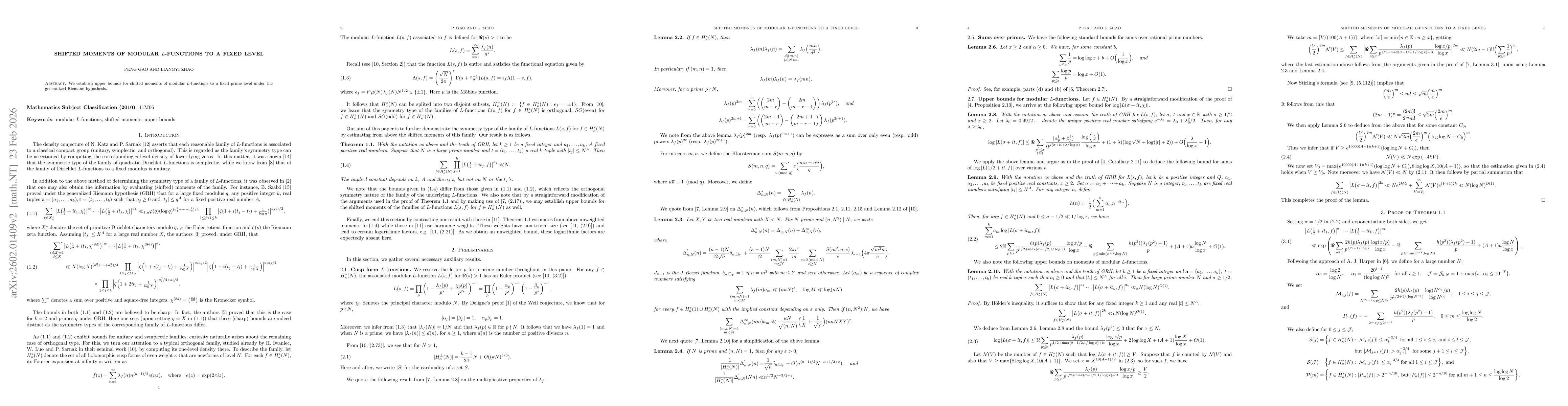 Thumbnail for Shifted moments of modular $L$-functions to a fixed level