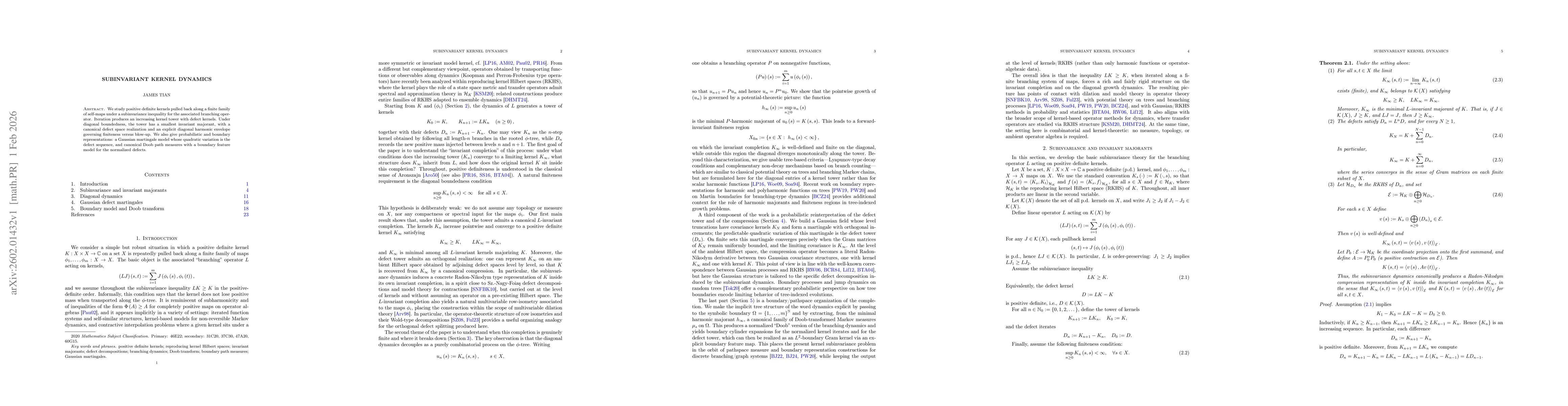 Thumbnail for Subinvariant kernel dynamics