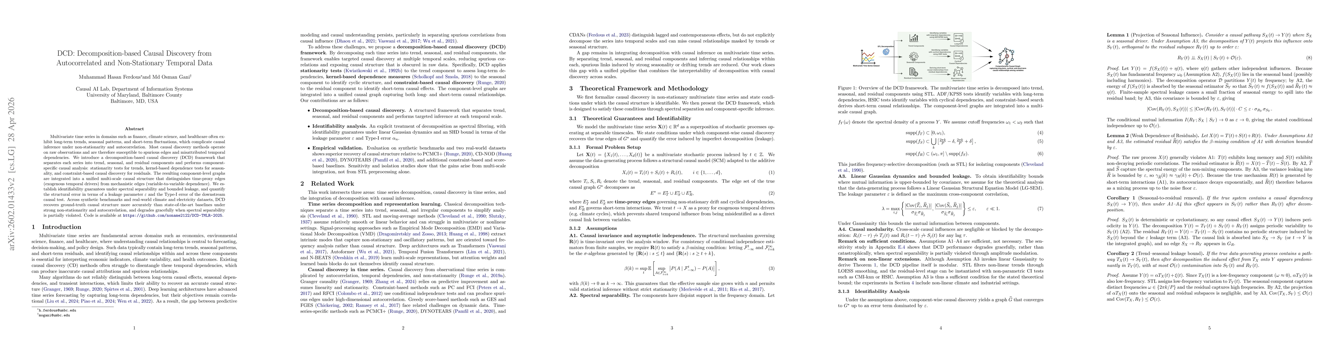 Thumbnail for DCD: Decomposition-based Causal Discovery from Autocorrelated and Non-Stationary Temporal Data