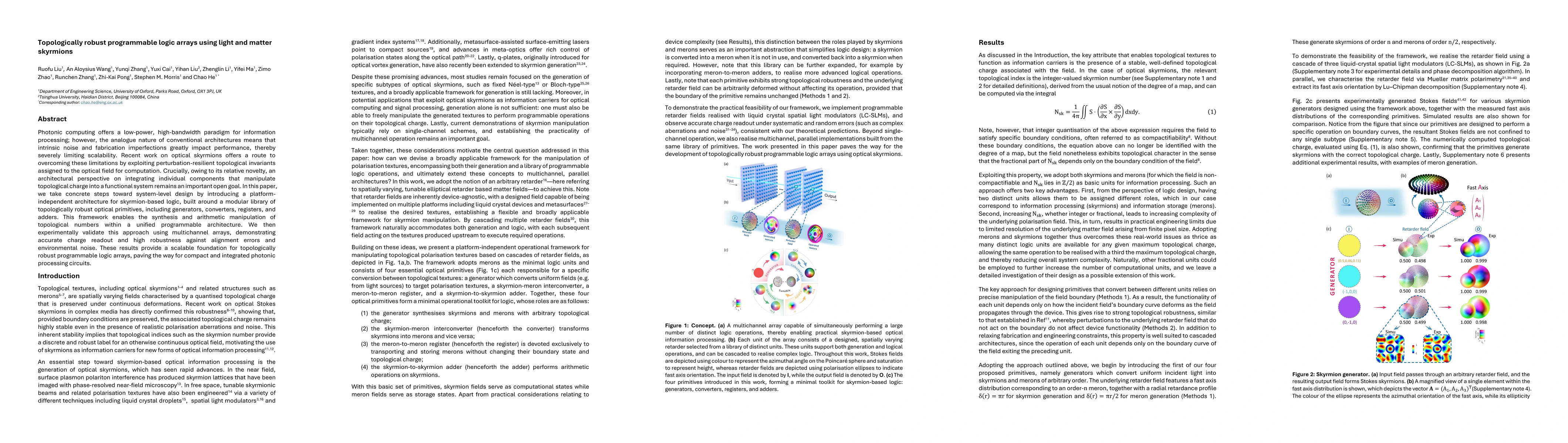 Thumbnail for Topologically robust programmable logic arrays using light and matter skyrmions