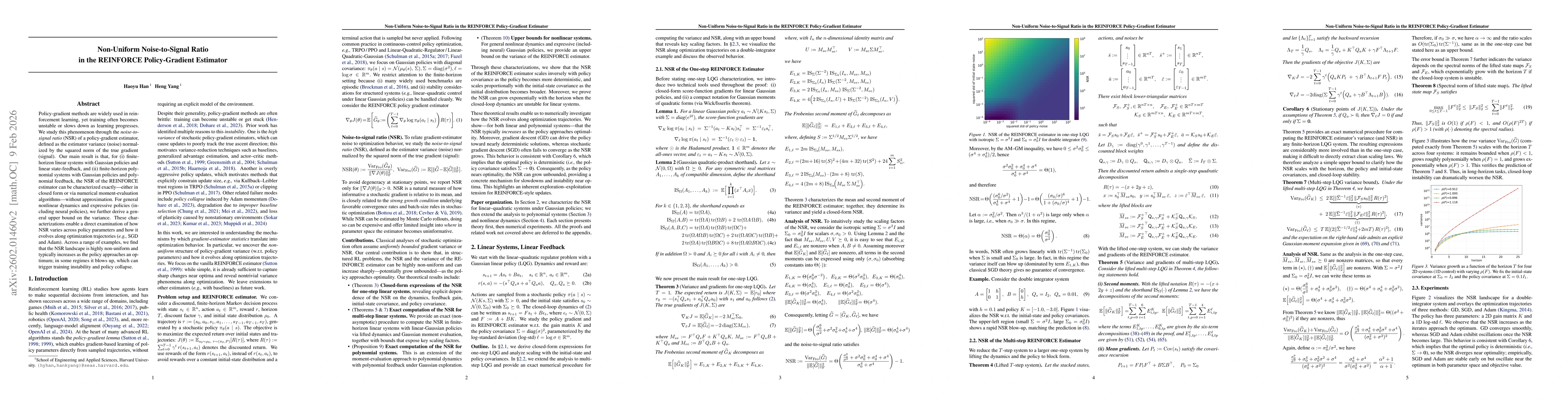 Thumbnail for Non-Uniform Noise-to-Signal Ratio in the REINFORCE Policy-Gradient Estimator