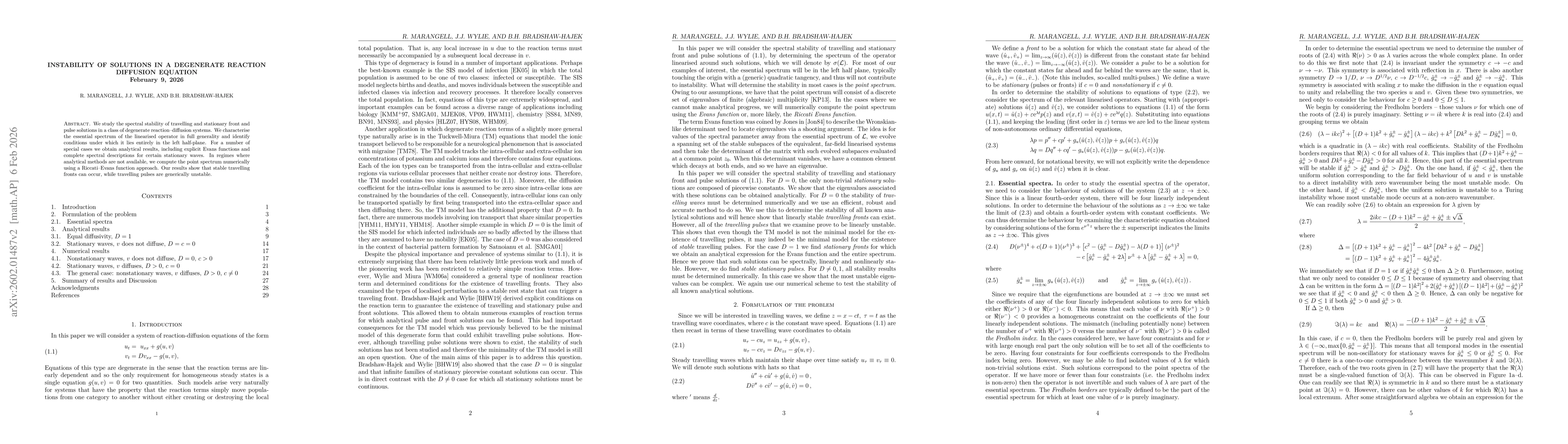 Thumbnail for Instability of solutions in a degenerate reaction diffusion equation