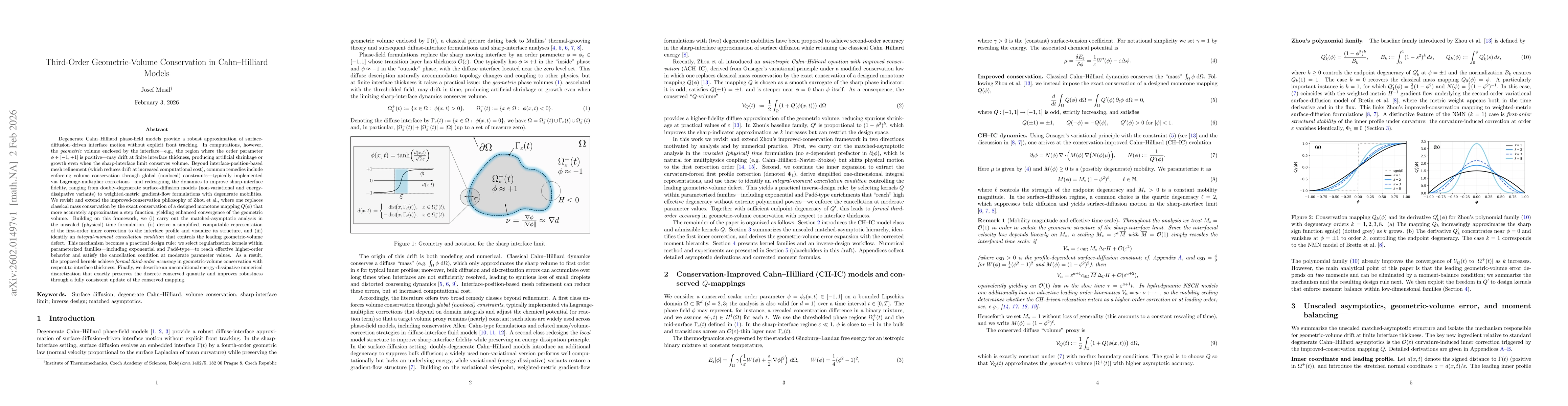 Thumbnail for Third-Order Geometric-Volume Conservation in Cahn--Hilliard Models