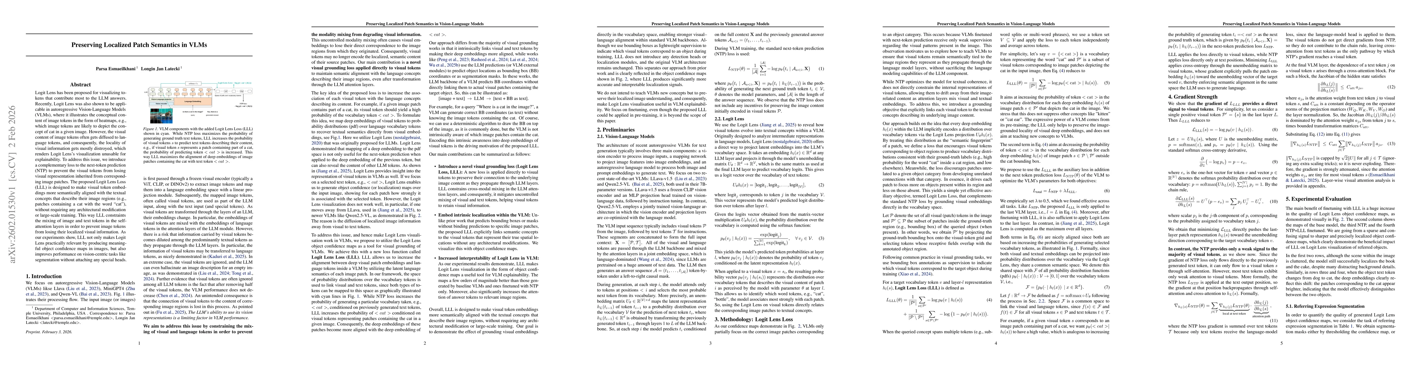 Thumbnail for Preserving Localized Patch Semantics in VLMs