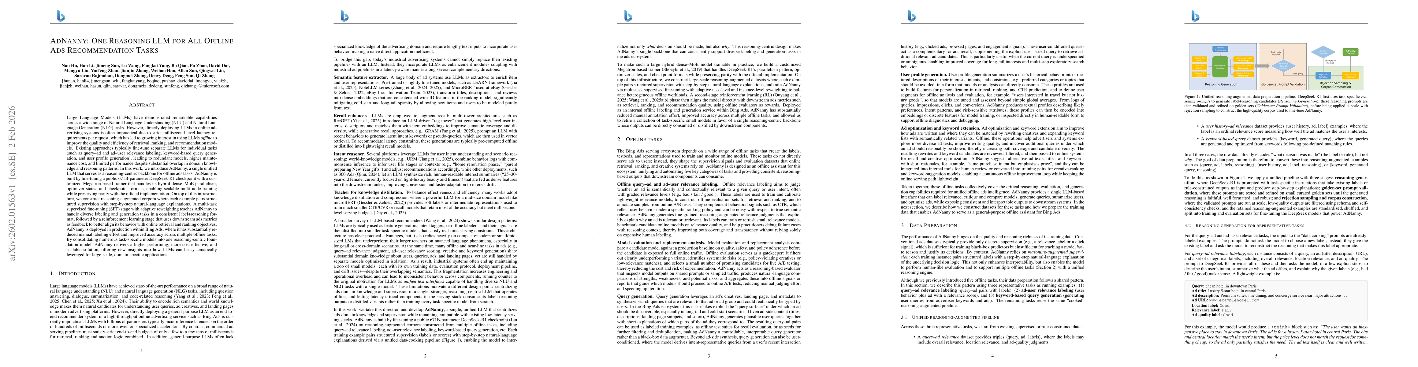 Thumbnail for AdNanny: One Reasoning LLM for All Offline Ads Recommendation Tasks