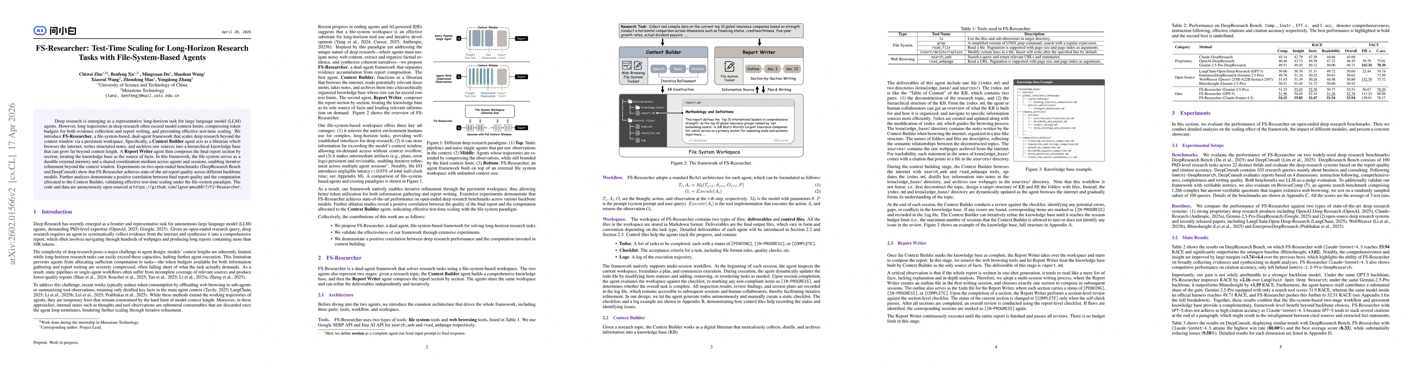 Thumbnail for FS-Researcher: Test-Time Scaling for Long-Horizon Research Tasks with File-System-Based Agents
